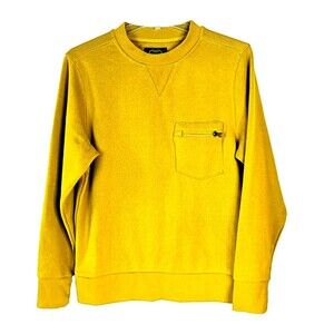 Arthur Beale Pullover Crewneck Sweatshirt Size Large Mustard Yellow Zip Pocket